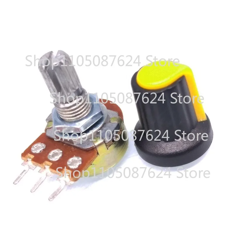 ZZZ 10 Units 50K B50K For OHM Linear Taper Rotary Potentiometer POT Yellow Knob