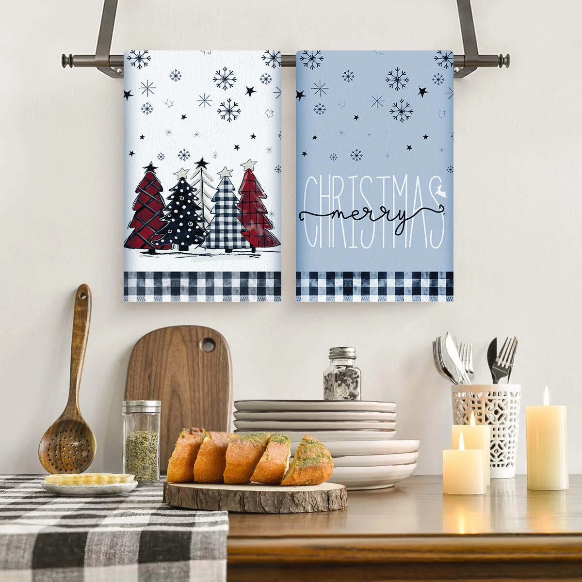 2 قطعة مناشف المطبخ عيد الميلاد عيد ميلاد سعيد الطرف الديكور 2025 عيد الميلاد سانتا كلوز منشفة أطباق نافيداد ناتال السنة الجديدة هدية 2026