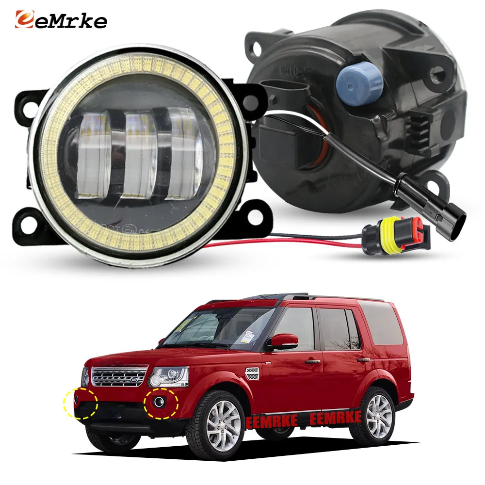Pair Led Ring Fog Lights Assembly Angel Eye DRL Car Lamp For Land Rover Discovery 4 Freelander 2 LR2 LR4 Range Rover III L322