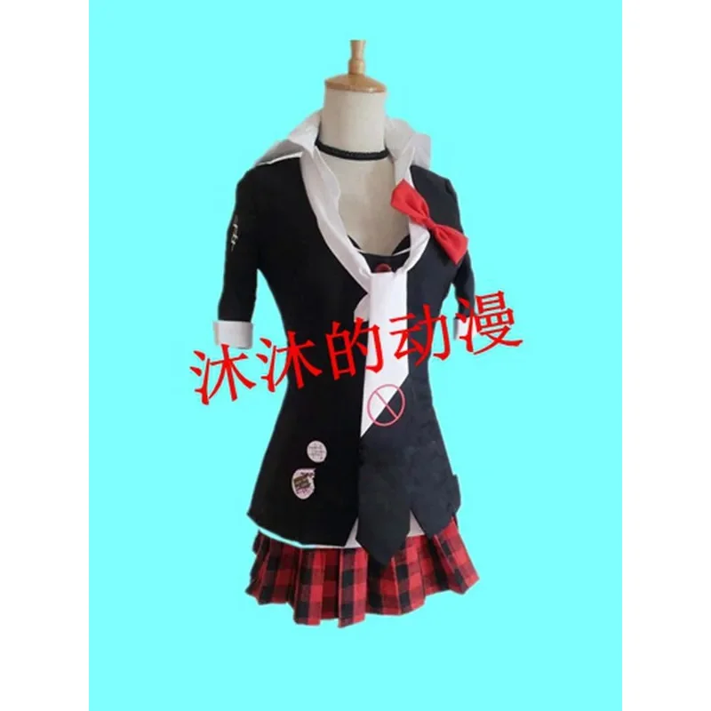 Full Set New Danganronpa Dangan Ronpa Junko Enoshima cosplay costume stocked anime Harajuku shirt coat skirt red bow tie