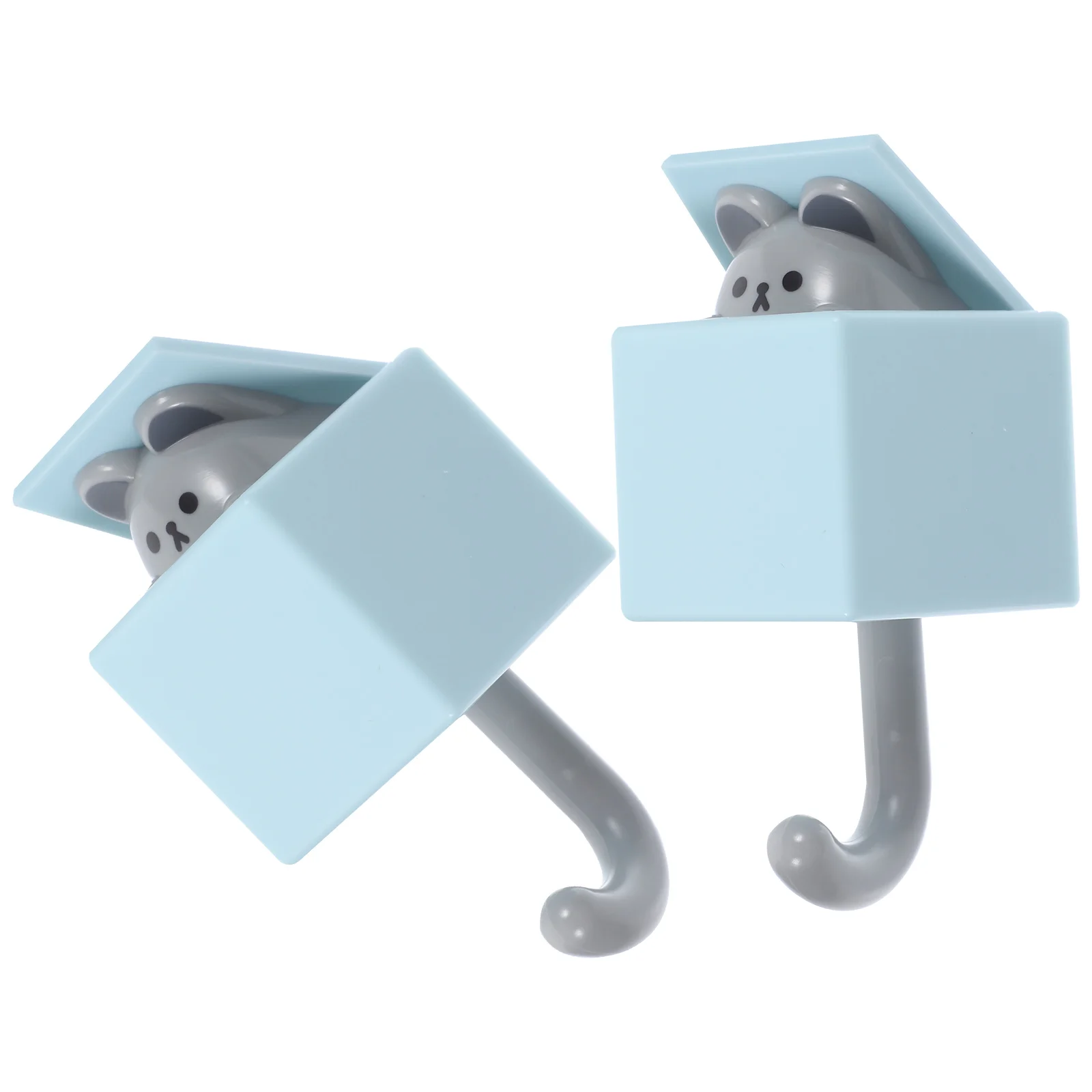 

2pcs Punch Free Hooks Safe Material Smooth Surface Wall Space Saver Home Decor Cartoon Coat Hanger Key Storage Bath