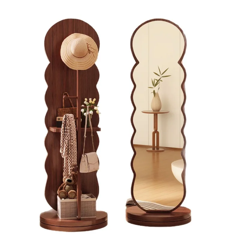 

Full-body floor-to-ceiling mirror, home girls' bedroom coat rack