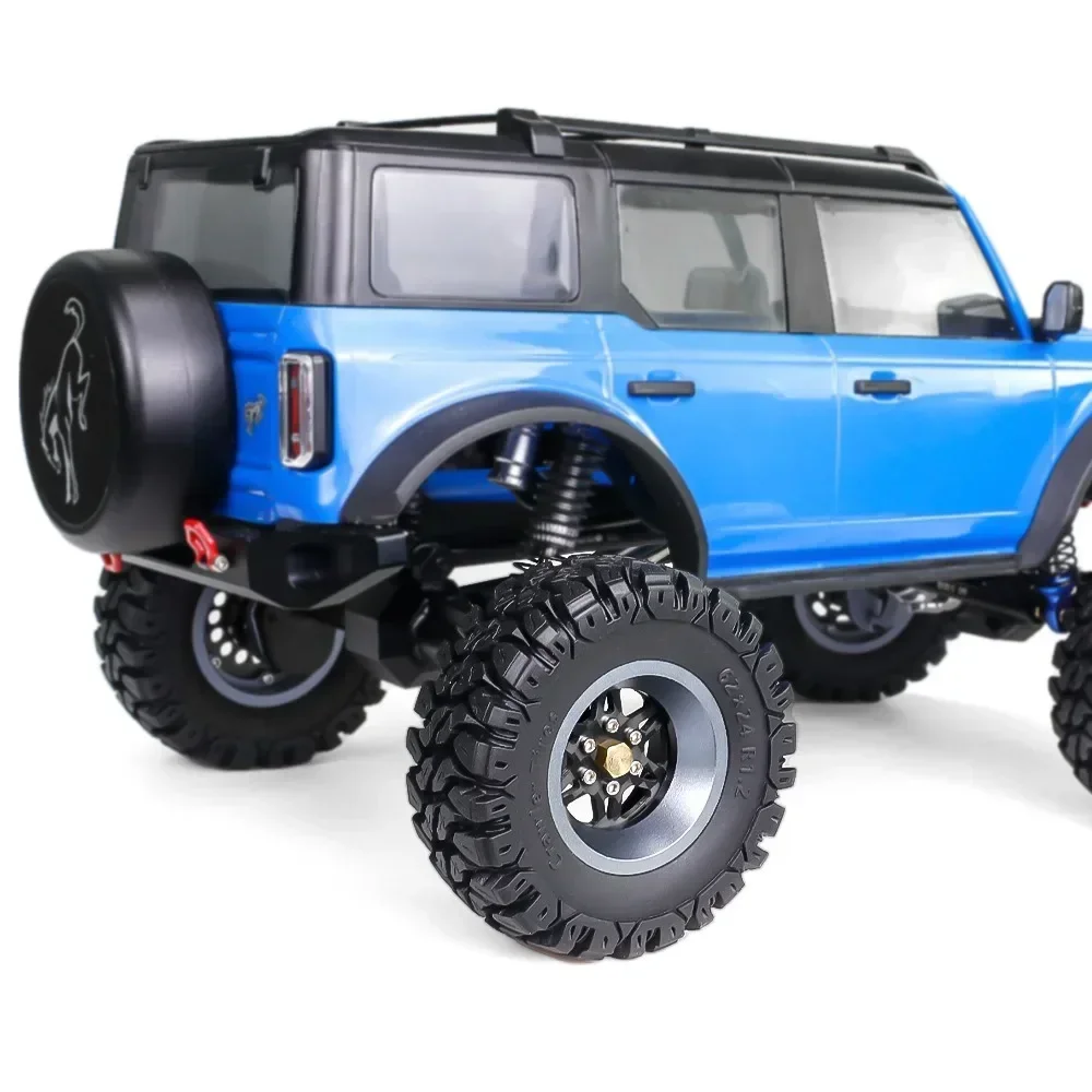 4個入り 62mm 1.2インチ カーボンファイバー ビードロック ホイール タイヤセット 1/18 1/24 RCクローラーカー TRX4M SCX24 AX24 FCX24 アップグレードパーツ用