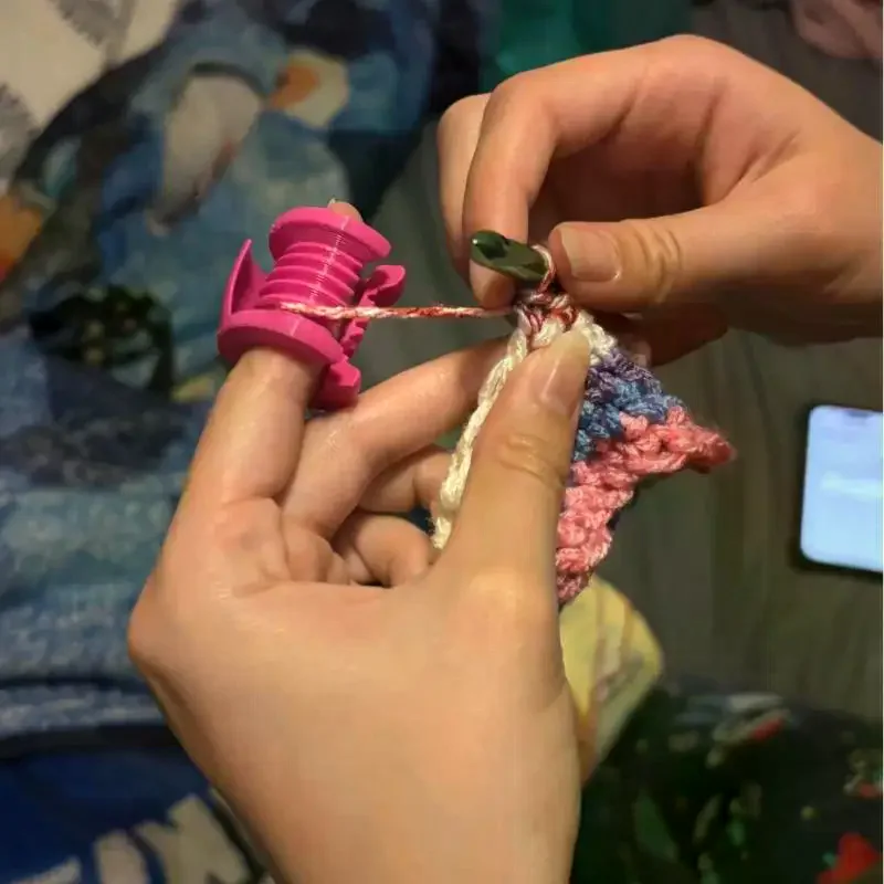 

Новая портативная защита для пальцев крючком, сделай сам, вязаная крючком мини-защита для пальцев, рукава для пальцев, напёрсток, вязание крючком