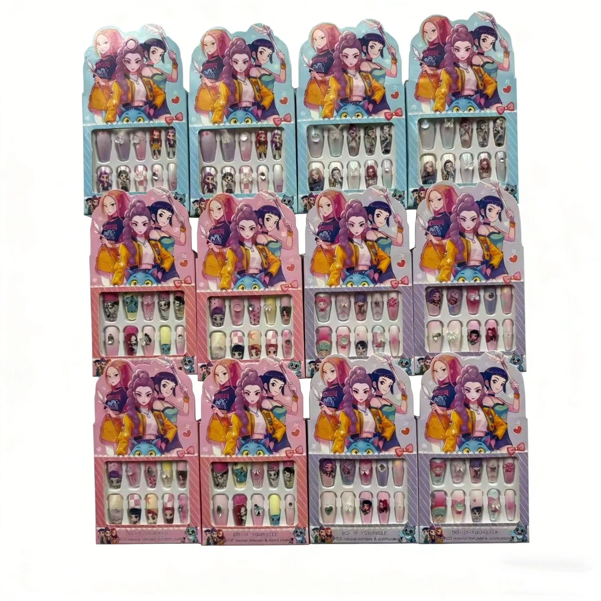 Exquisite tragbare Nagelaufkleber für Mädchen mit glänzenden Strasssteinen in voller Größe, passend zum Jelly-Kleber, ideales Geschenk für Mädchen. – Detail 1