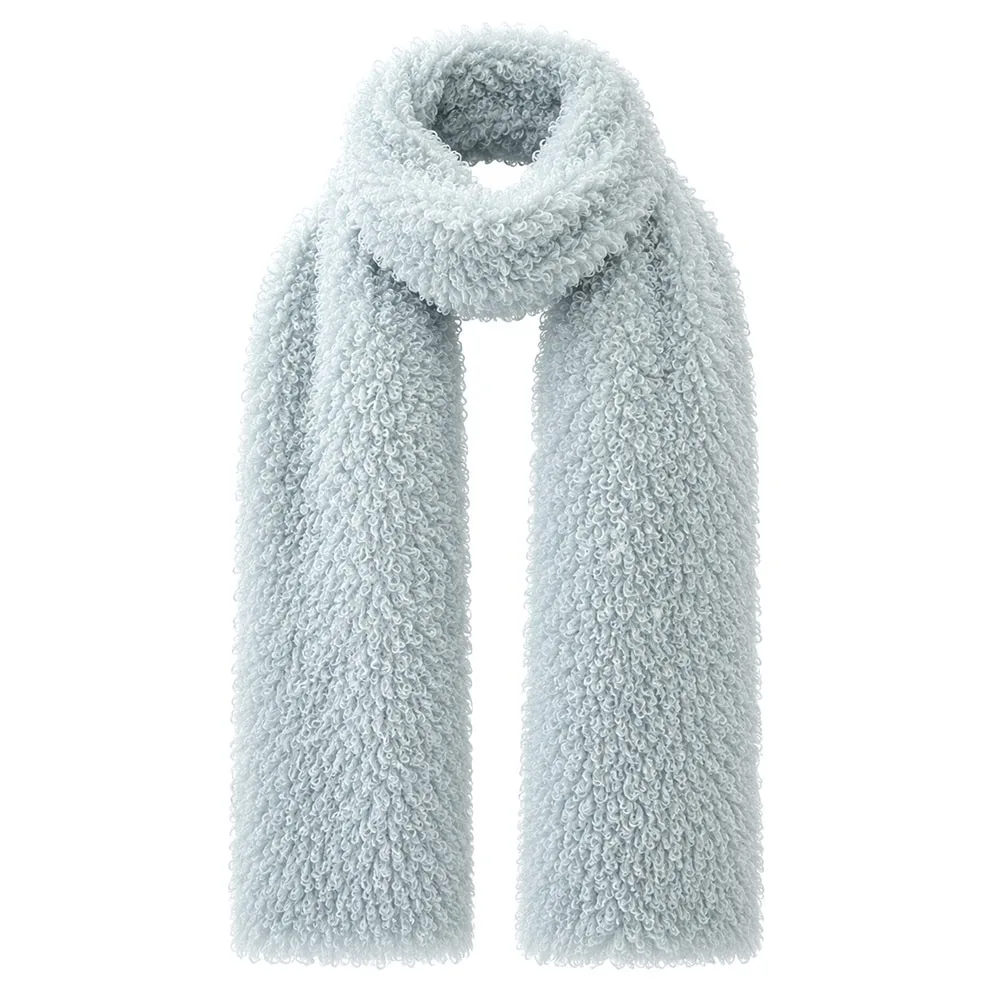 Temperament Faux Sherpa Scarf Double-Sided Warm Neck Warmer Soft Thickened Long Scarf Winter Wear