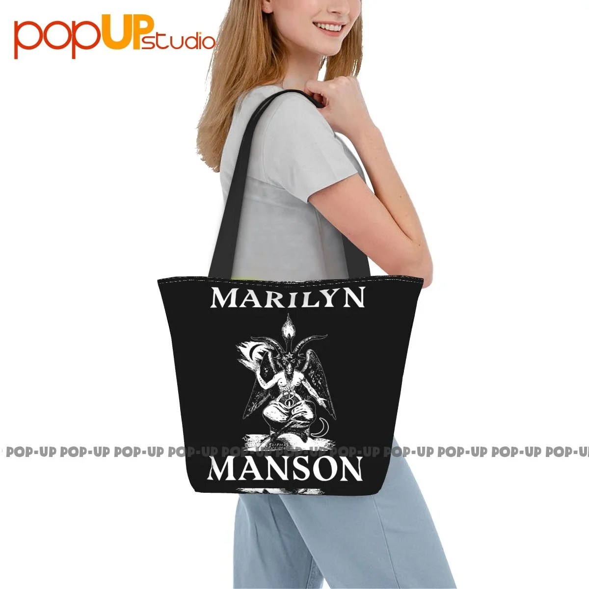 Marilyn Manson 01 tas tangan lucu tas belanja portabel tas pembawa