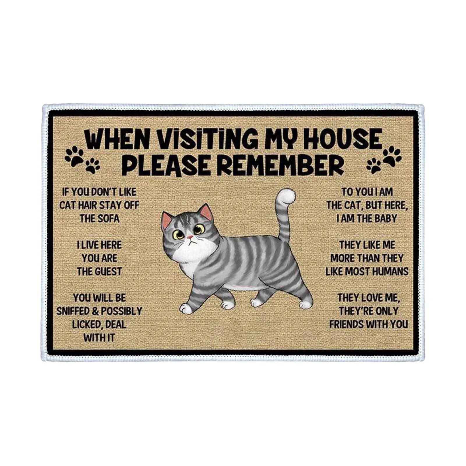 Bienvenue Chez Pet Home Doormat Personalized Dog Cat Mat Rug Hallway Doorway Floor Mats Carpet Home Decor Accessories 2024 New