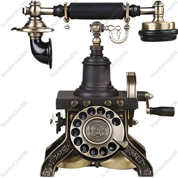 Rotate dial antique vintage old fashioned telephone Brand HA1892 European and American phone/Retro mechanical ringtone