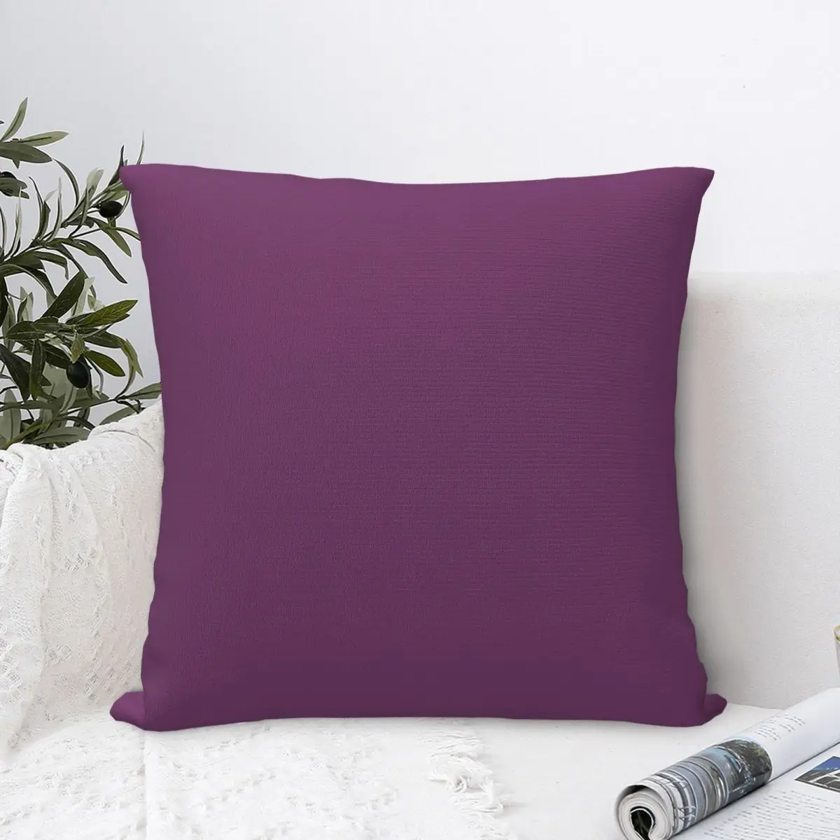 Romantic Magenta Lilac Lavender Purple Polyester Cushion Cover Solid Colour Art For Home Chair Decorative Kawaii Coussincase