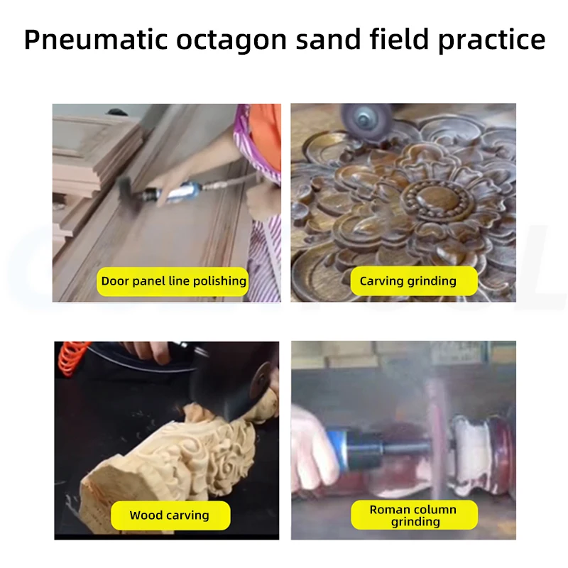 Pneumatic Octagonal Sand Irregular Polishing Machine Flower Making Machine Groove Wood Door Seam Grinding Surface Rust Removal