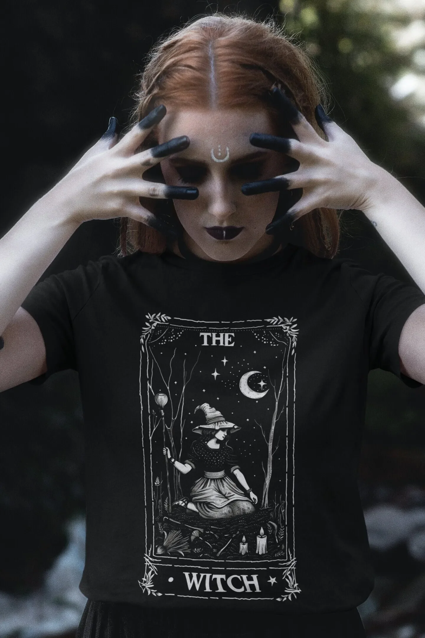 The Witch Tarot Card T Shirt Goth Y2K Fashion Dark Academia tee Wicca