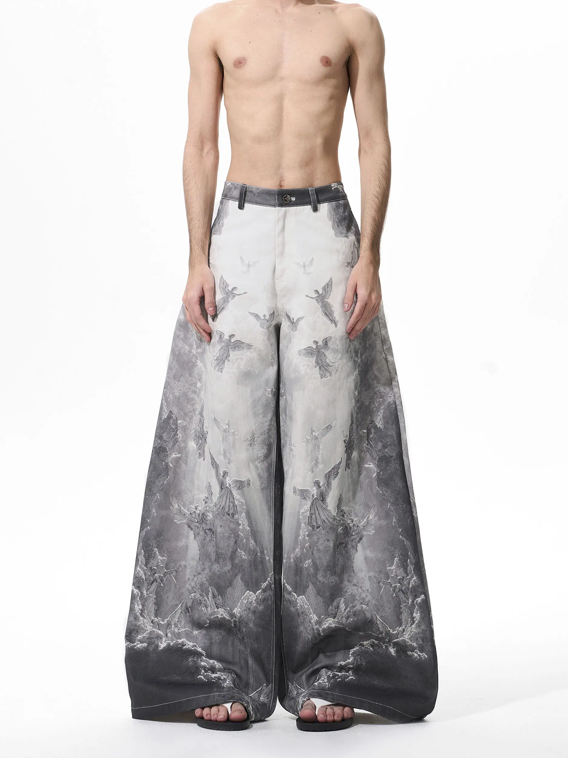 

Low Waist Wide Leg Men's Jeans 3D Printing Original Design Cotton Comfortable Breathable Street Sle Fall Winter Faion