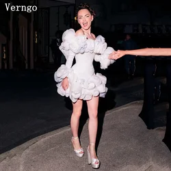 Verngo Sequined  Mini Party Dresses 3D Flowers Tight Short Formal Prom Gown Elegant Prom Evening Dresses Customized