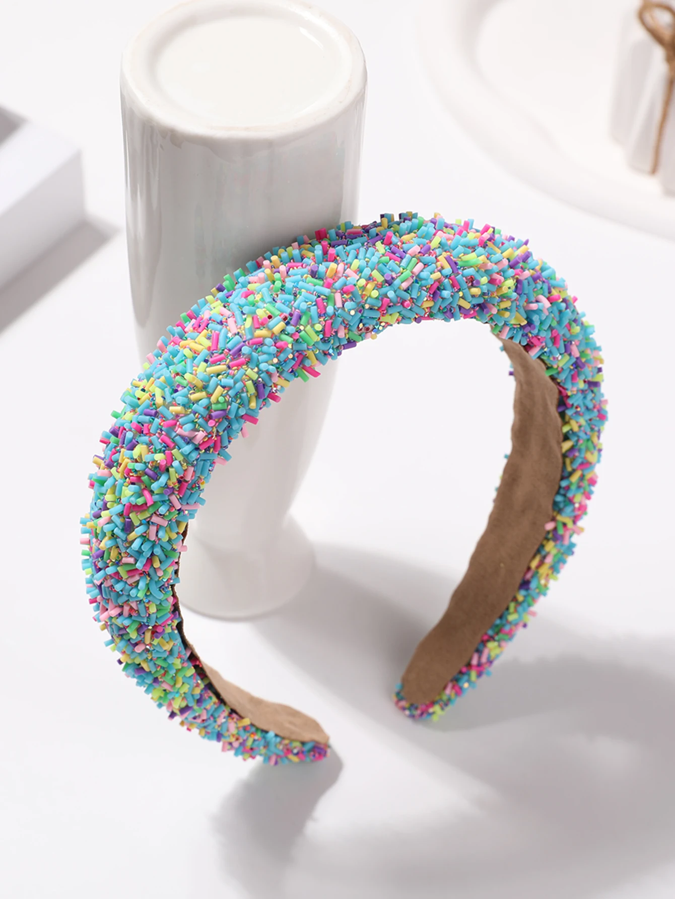 Handmade colored doughnuts acrylic hairband sweet fashion personality high skull top headdress niche headband female headdress