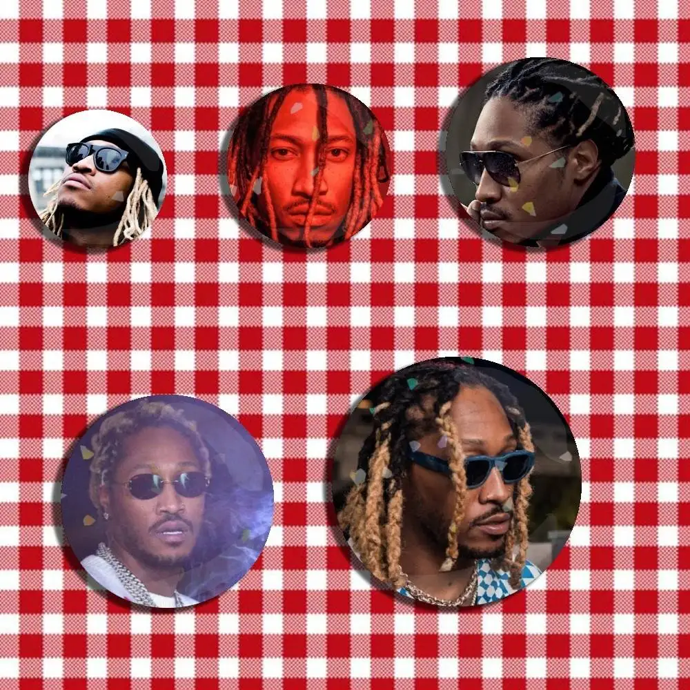 

Rapper F-Future Mask Off H-Hendrix Laser Badge Creative Pins Brooch for Bag Clothes Hat Decor Gifts Fans Collect
