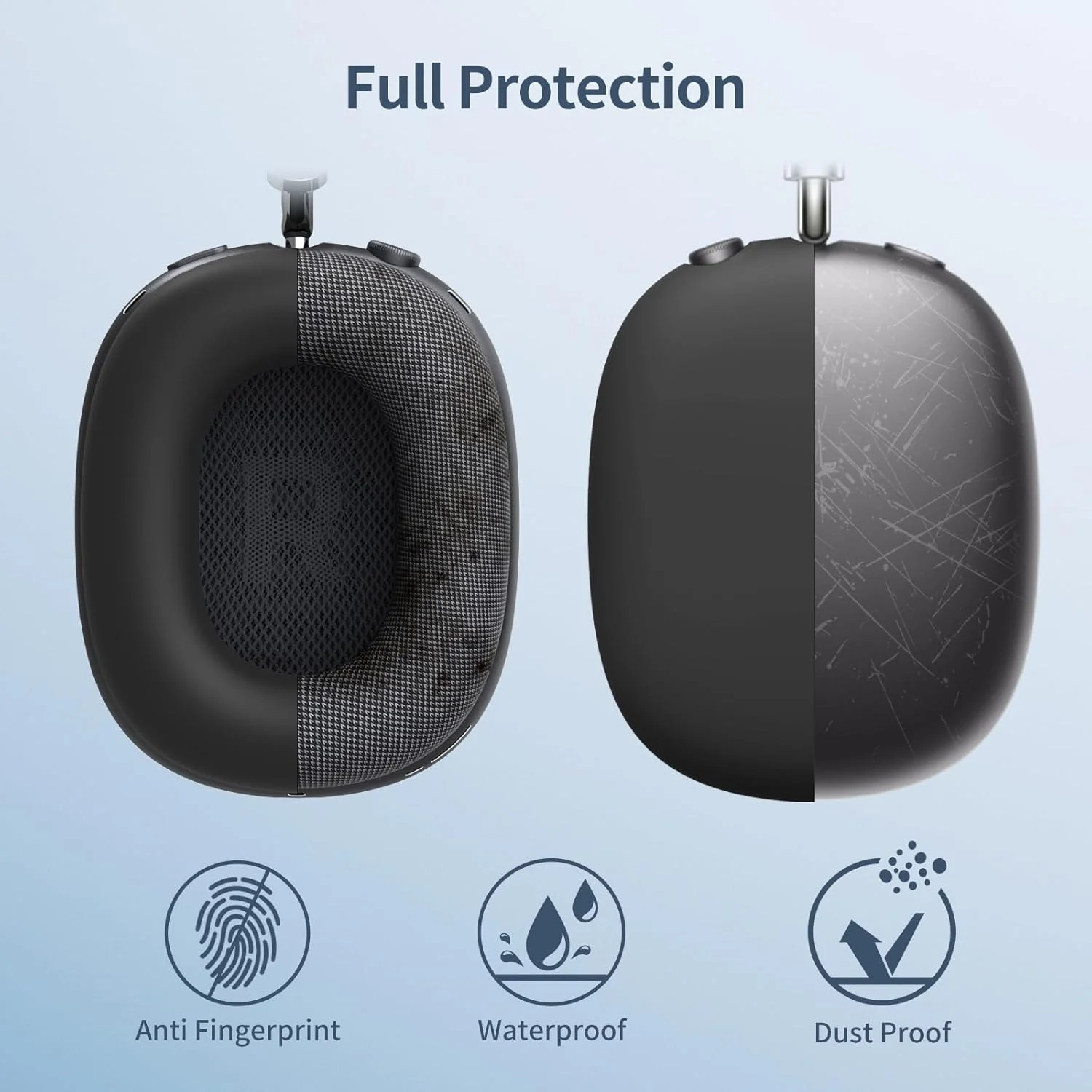 For Airpods Max Headphones Soft Silicone Case 3 in 1 Protective Cover Anti Scratch Earphone Cases for Airpodmax Accessories