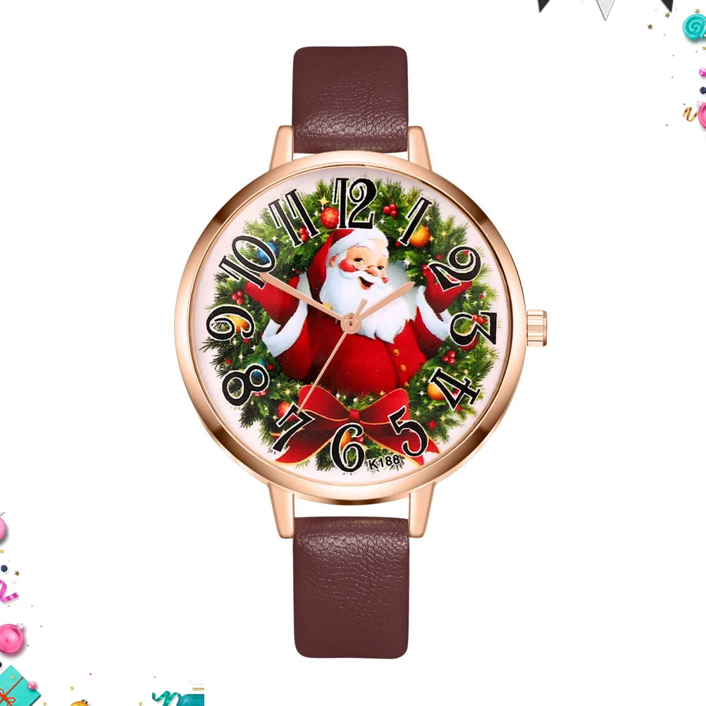 Womans Watches Ladies Christmas Style Fitness Wrist Women Quartz Santa Wristwatch for Dropshipping Miss