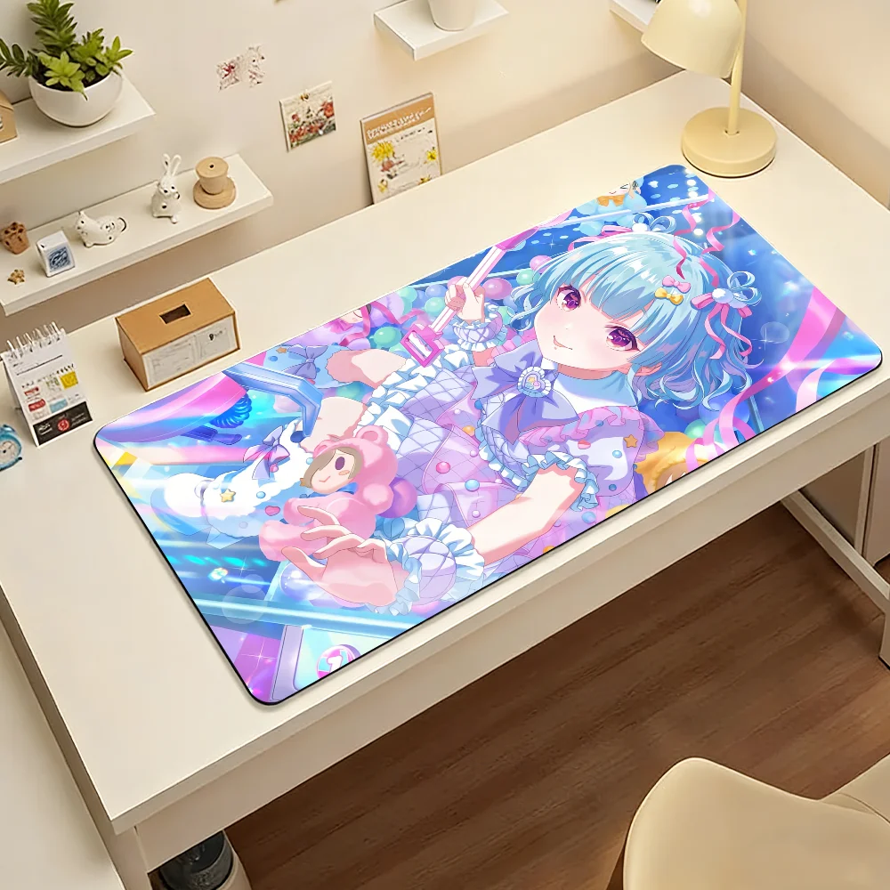 Vtuber Shizuku Hyodo Mouse Pad Large Non-Slip Waterproof Mat Stitched Edge Keyboard Pad for Gaming Daily Office