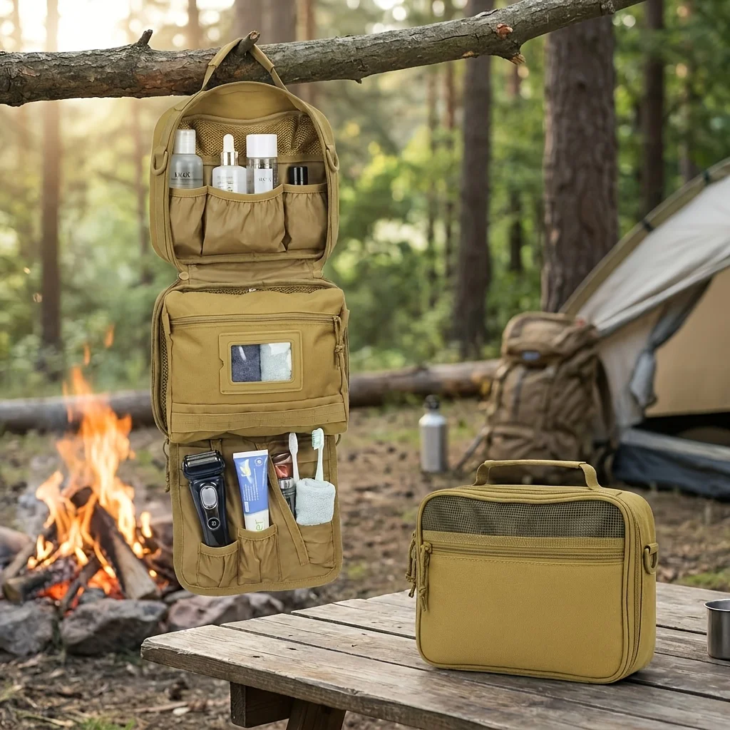 1-Piece Portable and Durable Toiletry Bag, Hanging Foldable Travel Military Bag, Multifunctional Tool Bag,  Portable Handbag