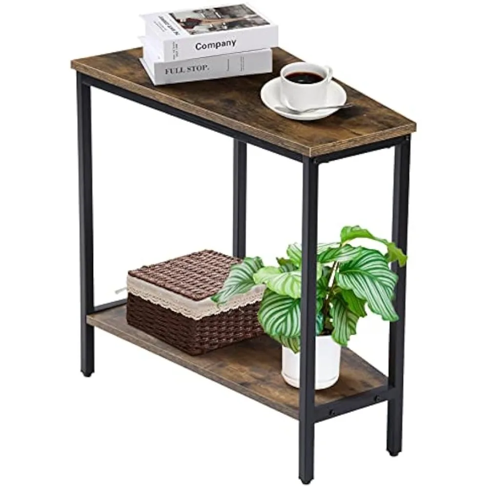 

Wedge End Table - Narrow Triangle End Table Recliner Table with Storage Corner Tables for Living Room Chair Side Tables fo