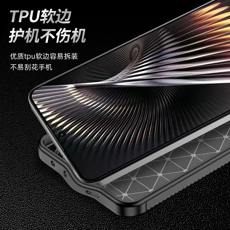 For Xiaomi Poco F6 Case Bumper Anti-knock Soft TPU Silicone Carbon Fiber Back Case For Poco F6 M6 X6 Pro Cover For Poco F6 Case