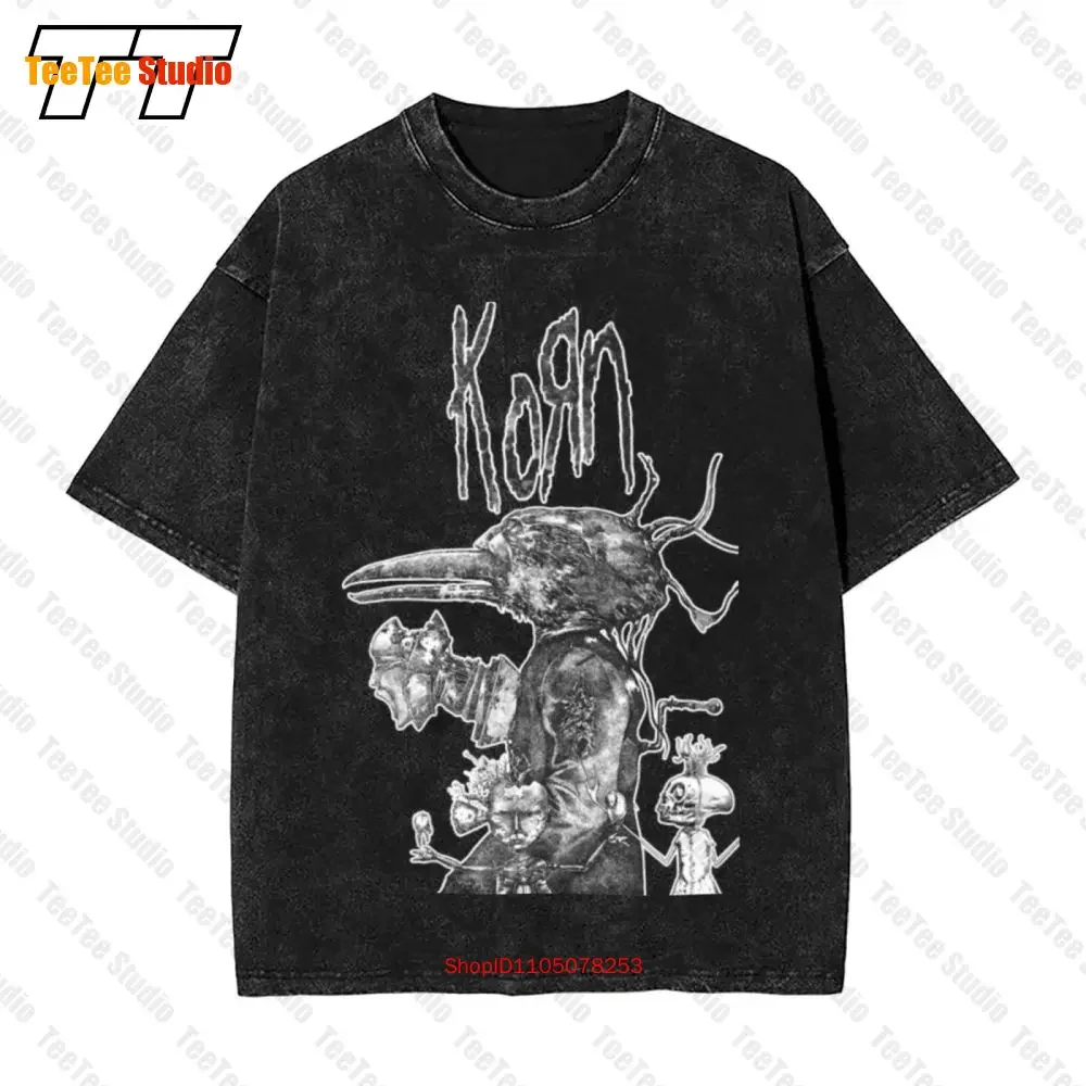 Korn Nu Heavy Metal Rock Untitled Baseball Vest Vintage Oversized T-Shirt 6K5K
