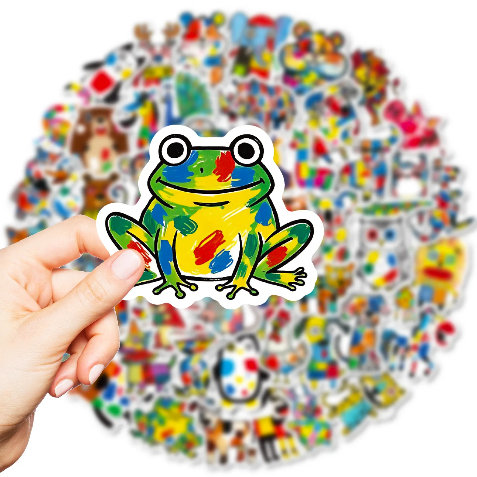 Abstract Graffiti Zoo Animal Self Adhesive Paper Stickers 56Pcs Wildlife Decals Scrapbook Stationery Cute Kids DIY Decor Pack