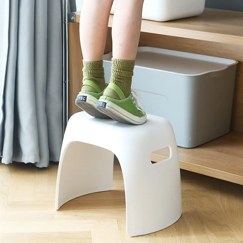 

Minimalist Thickened Shoe Changing Stool, Fashion Plastic Bathroom Stool, Home Children Short Stool, Square Footstool