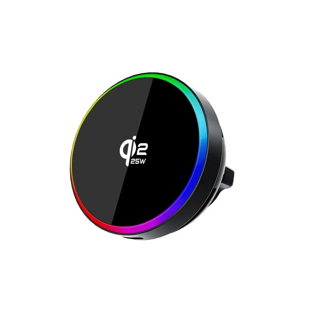 Magnetisches 25W Kabelloses Auto-Ladegerät Lüftungshalterung mit RGB-Ambientebeleuchtung für iPhone 17 16 Pro Max 15 14 13 – Detail 14