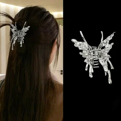 Silver Color Hollow Out Butterfly Hair Claw Personality Irregular Metal Hair Clip Women Harajuku Headwear Hair Accessories