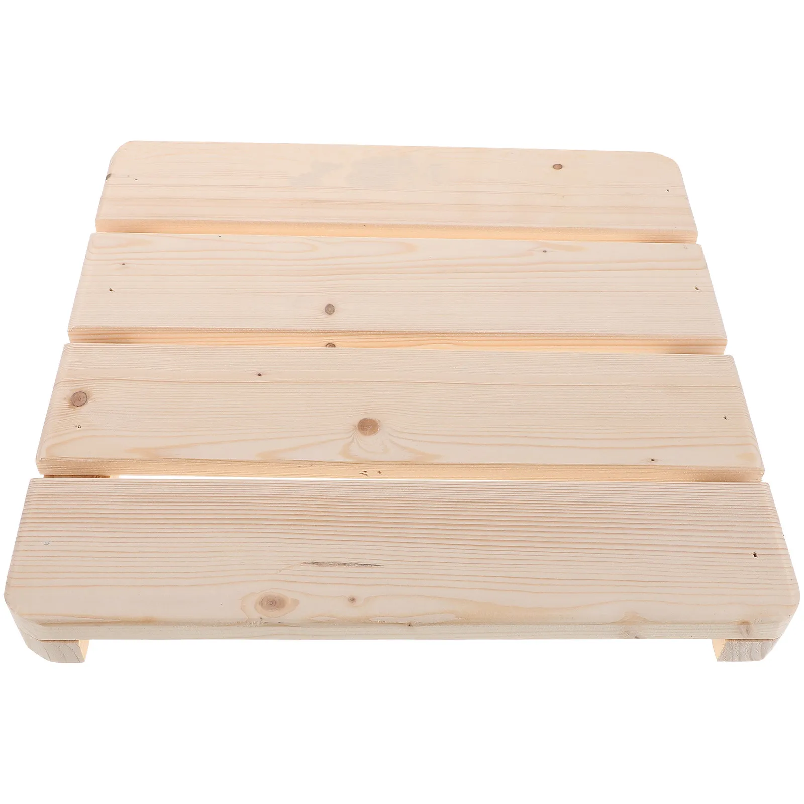 

30x30cm Modular Wooden Shower Mat Strong Solid Wood Construction Anti-Slip Texture Ideal for Sauna Steam Room Bathroom Wet