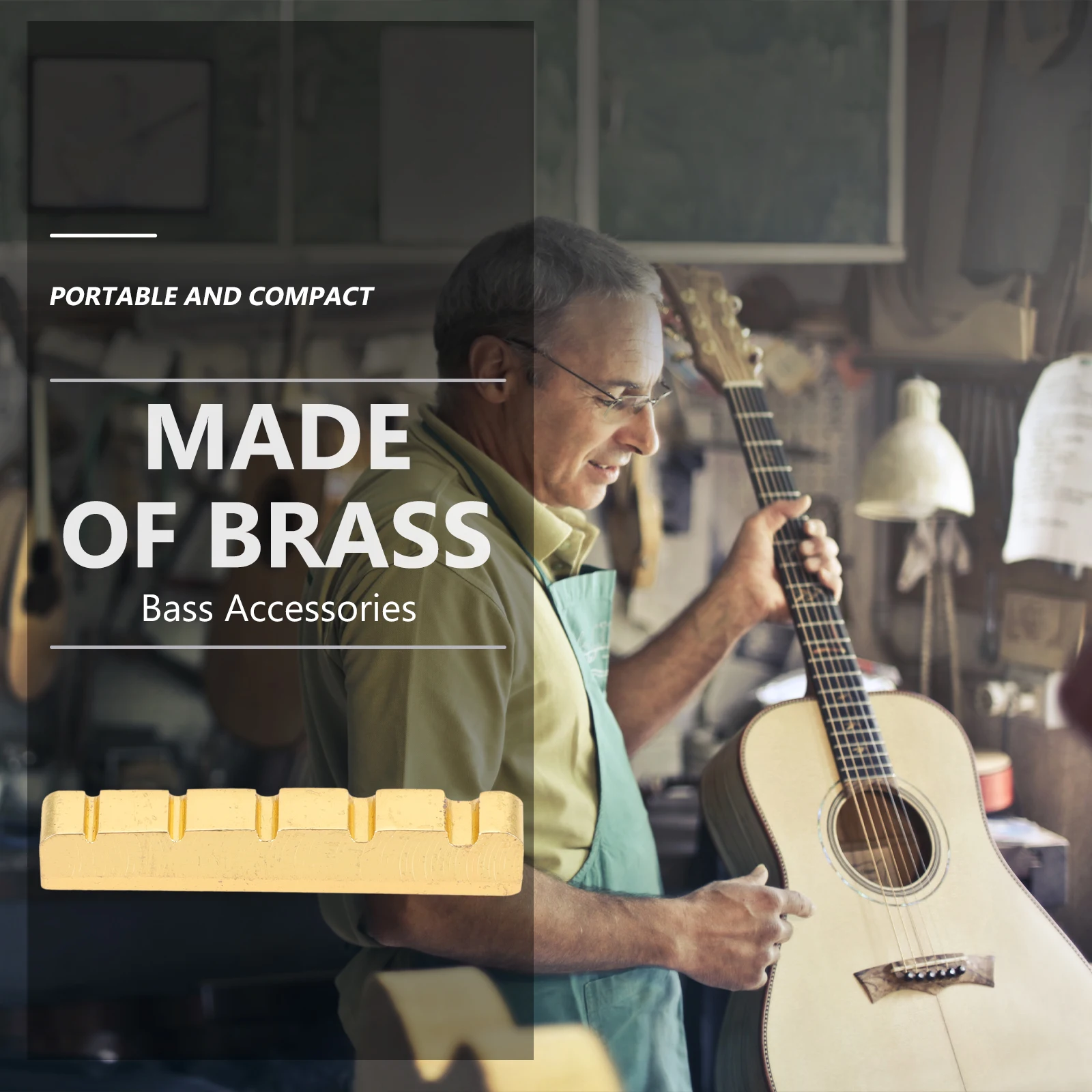 

Upgraded Bass Bridge Saddle Durable Brass String Nuts For Electric Bass Tone Enhancement Noise Reduction Guitar Accessories