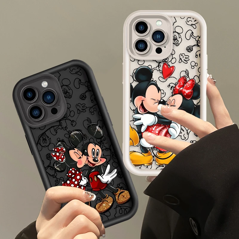 Disney Mickey Minnie For Apple iPhone 15 14 13 12 11 Mini XS XR X 8 7 Pro Max Plus Soft Eye Ladder Phone Case