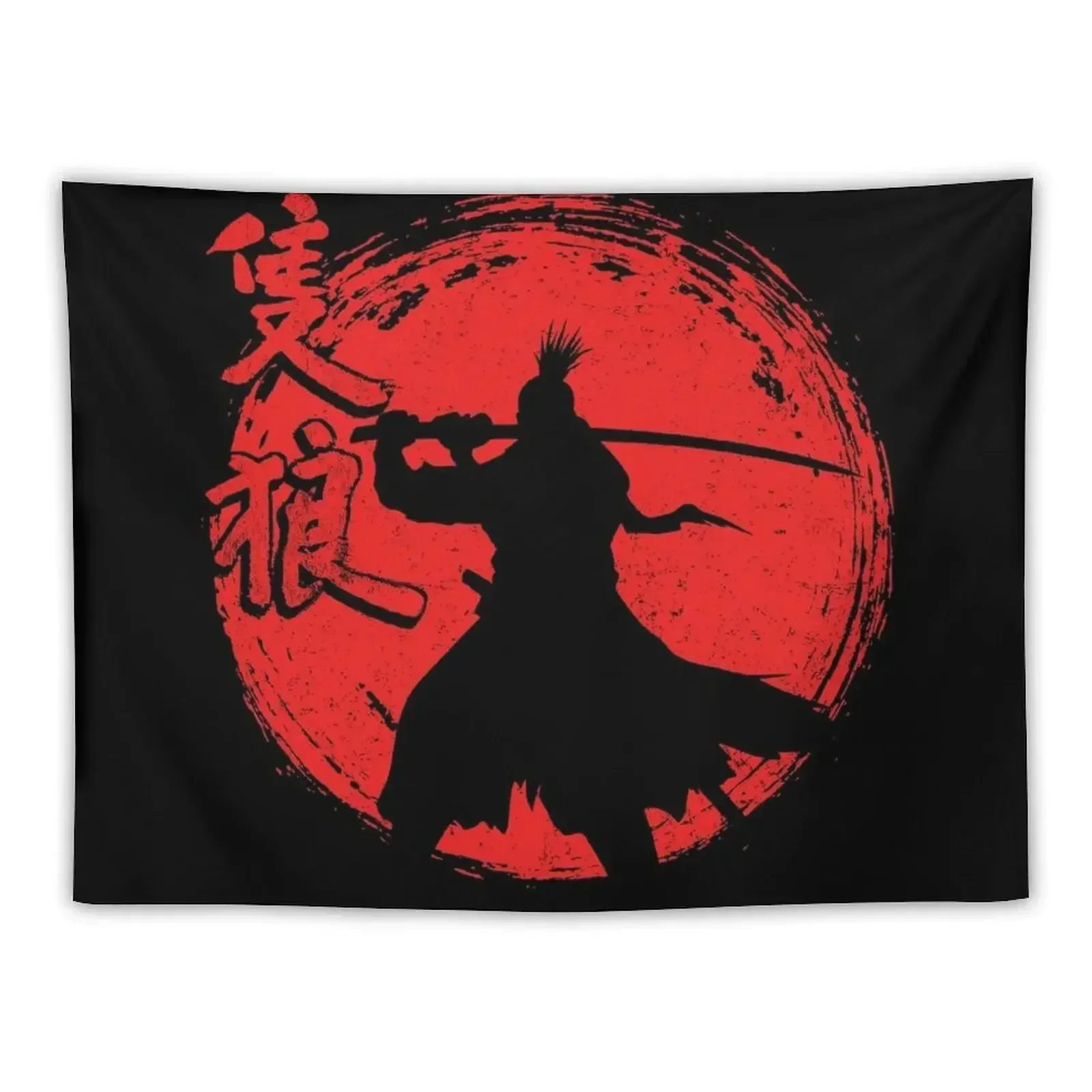 

One-armed Wolf red sun 3 Tapestry Room Decoration Aesthetic Room Decorating Aesthetic Tapestry