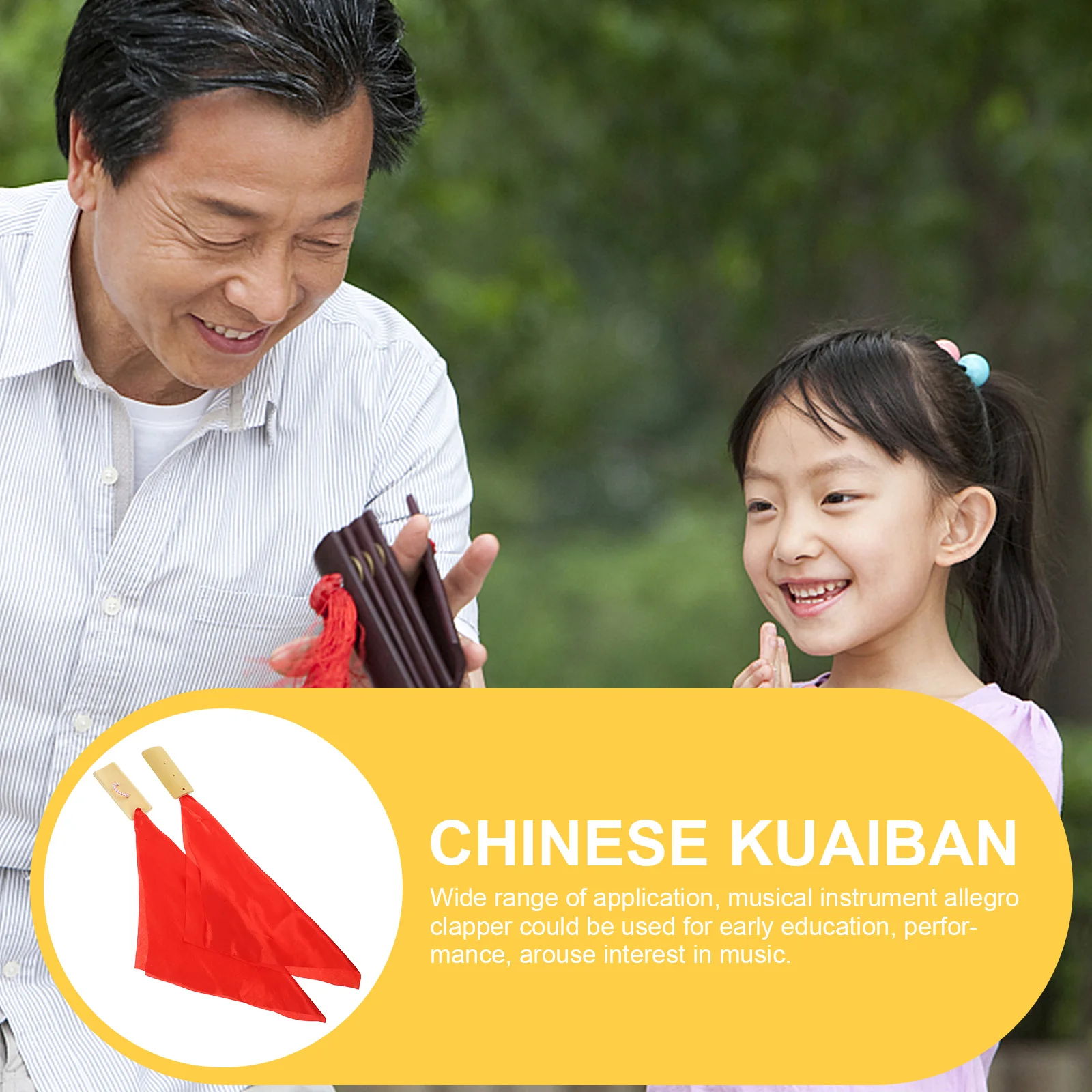 

1 set Red Silk Kuaiban Kids Musical Instruments Traditional Chinese Percussion Beginner Professional Safe Material Educational