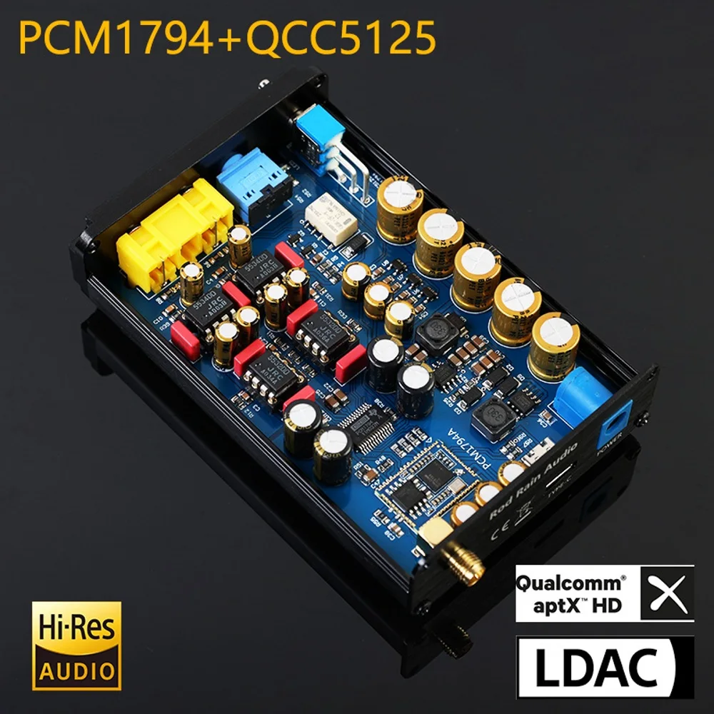 HIFI PCM1794 USB DAC Board QCC5125 APTX LDAC Bluetooth-compatible 5.1 24Bit 96kHZ RCA 3.5MM Audio Decoder Headphone Amplifier