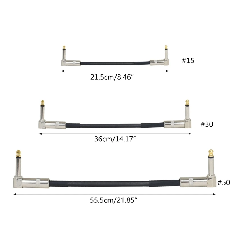 Cable Pedal parche guitarra, Cable Pedal efecto guitarra ángulo recto profesional 50/30/15cm, accesorios