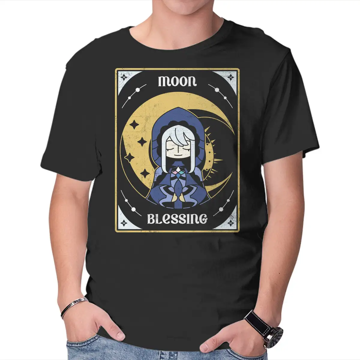 Moon Blessing Unisex T-shirts for Man Woman Short Summer Tees Casual Cotton New Arrival Fashions Couple's Cloths