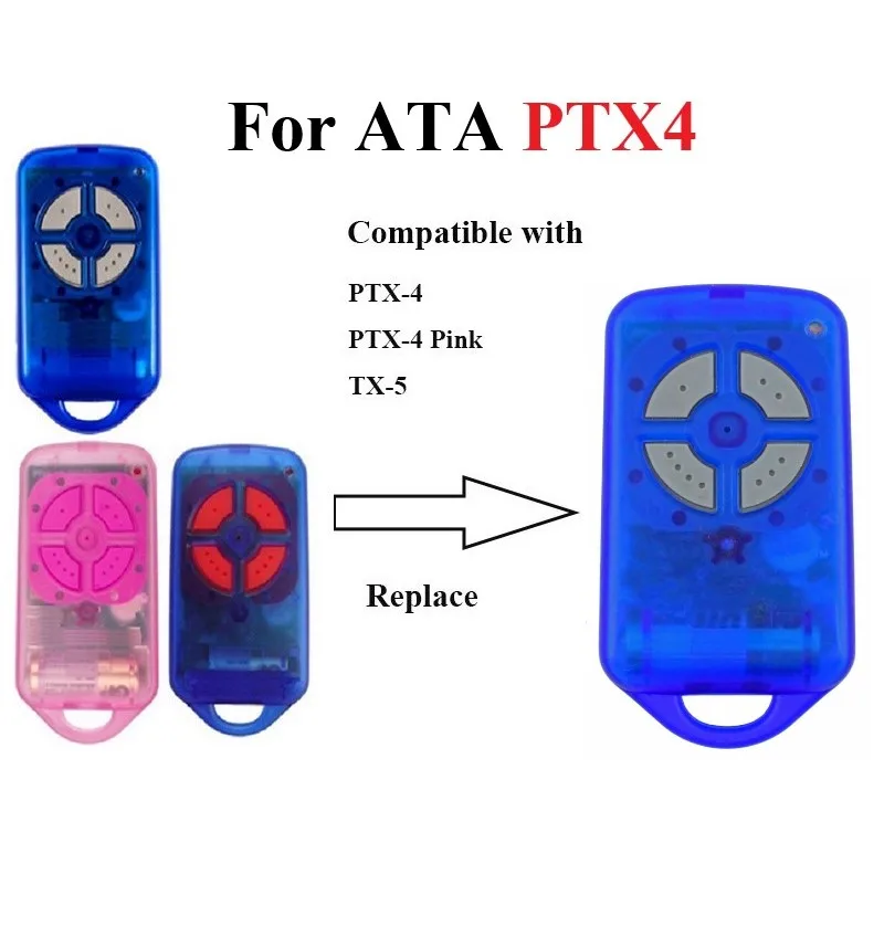 ATA PTX4 Remote Control For ATA PTX4 Securacode Garage Door Remote Control 433.92MHz Rolling Code Handheld Transmitter