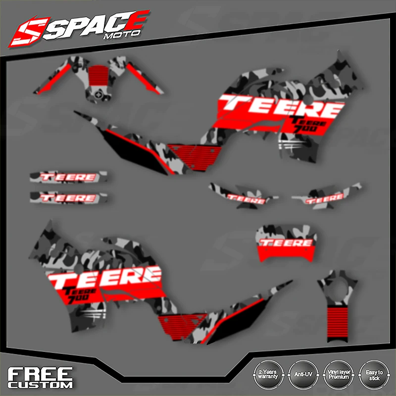 

SPACE Custom Motorcycle Graphics For YAMAHA TENERE T700 2018 2019 2020 2021 2022 2023Decal Stickers Kits 008