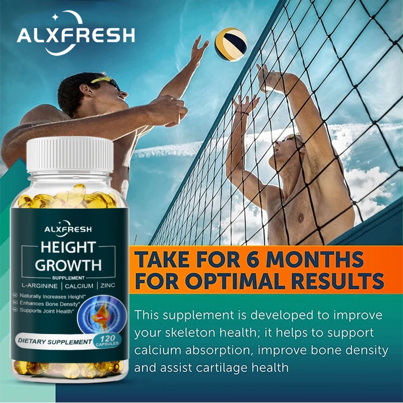 Alxfresh Height Growth Supplement With Vitamins and Calcium Zinc Improves Bone Strength Natural Capsules Promotes GrowthImmunity