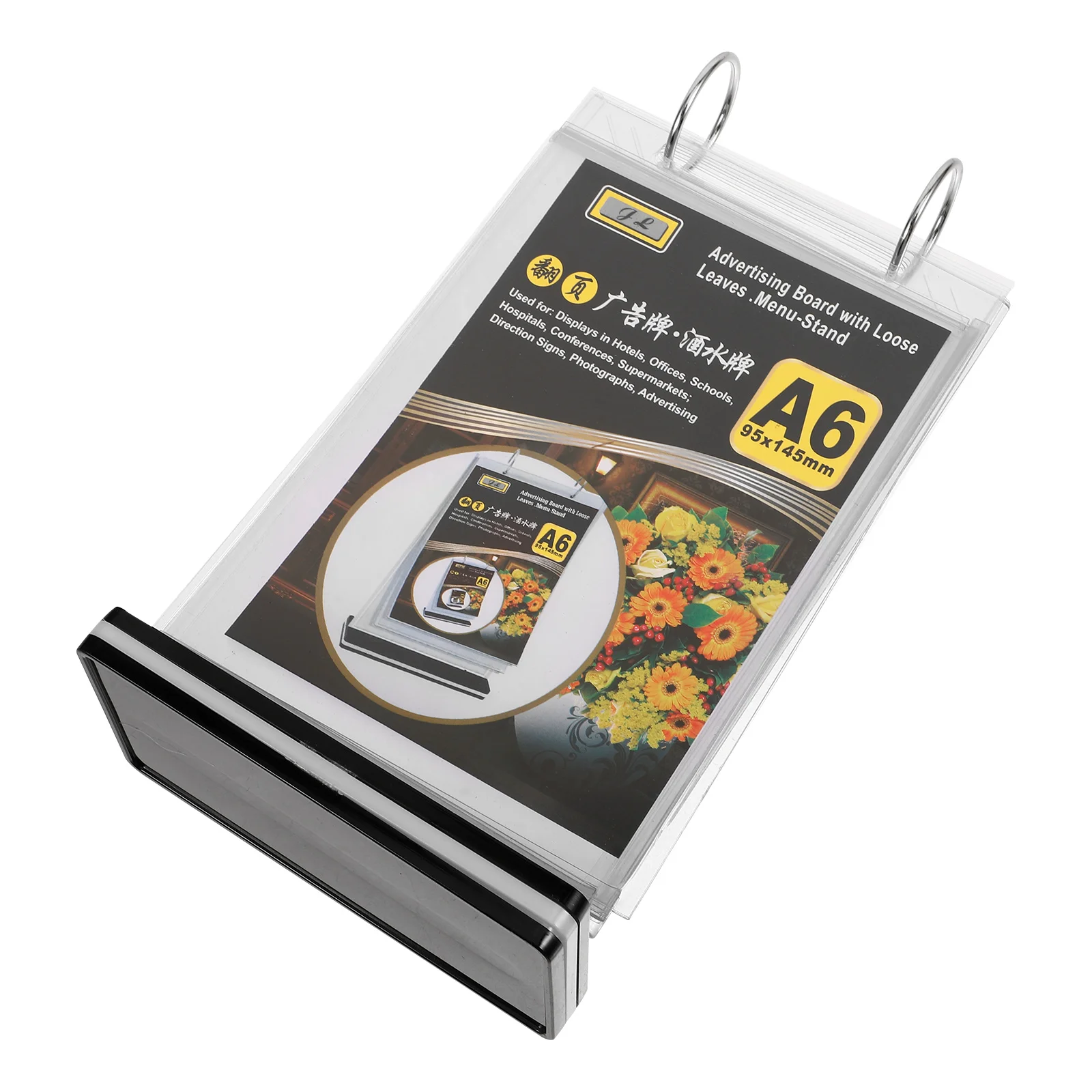 

PVC Menu Display Stand Stable Base Restaurant Tabletop Flip Holder Poster Picture Stands Document Rack Lightweight Design