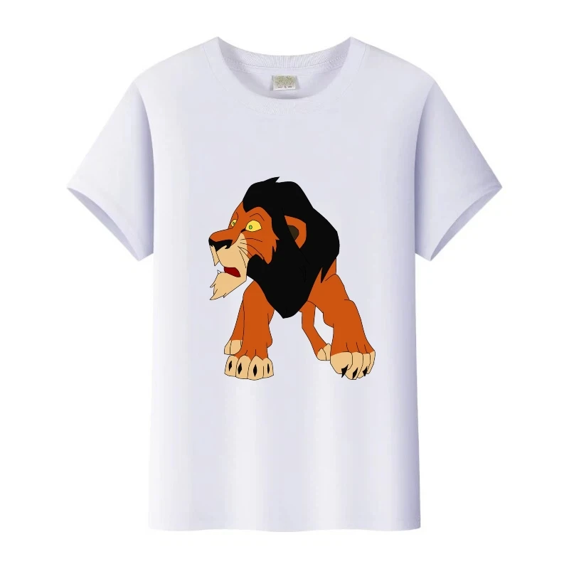 

Disney The Lion King Simba Print Girl T-Shirt White Women Oversized O-Neck Tshirt Boy Tops Man Blouses Family Children Tees Gift