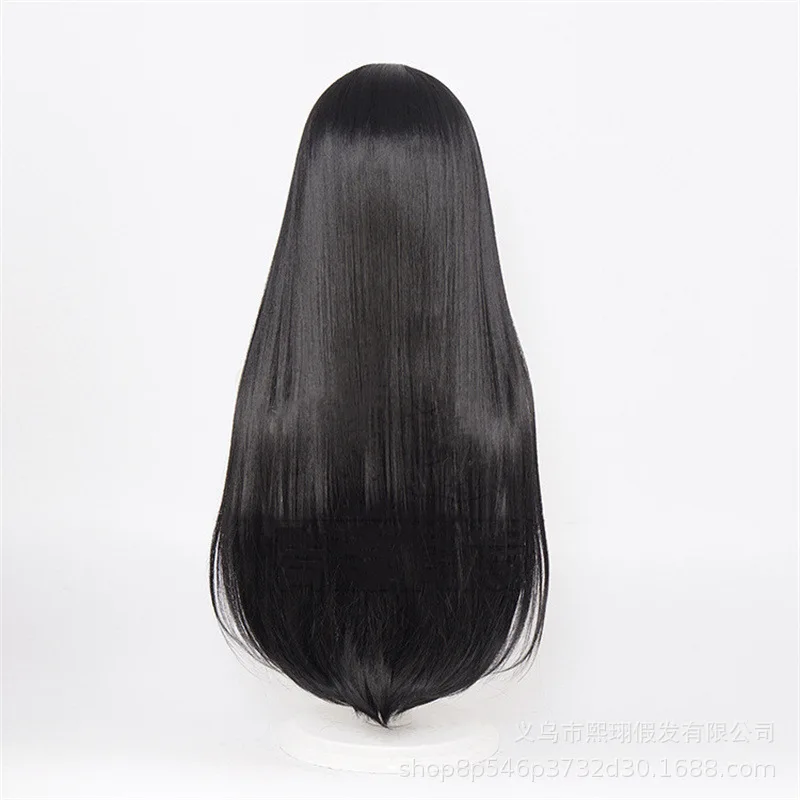 War Demon Sanae Asagi cosplay wig Chainsaw Man 2 double ponytail black long straight cosplay view 3