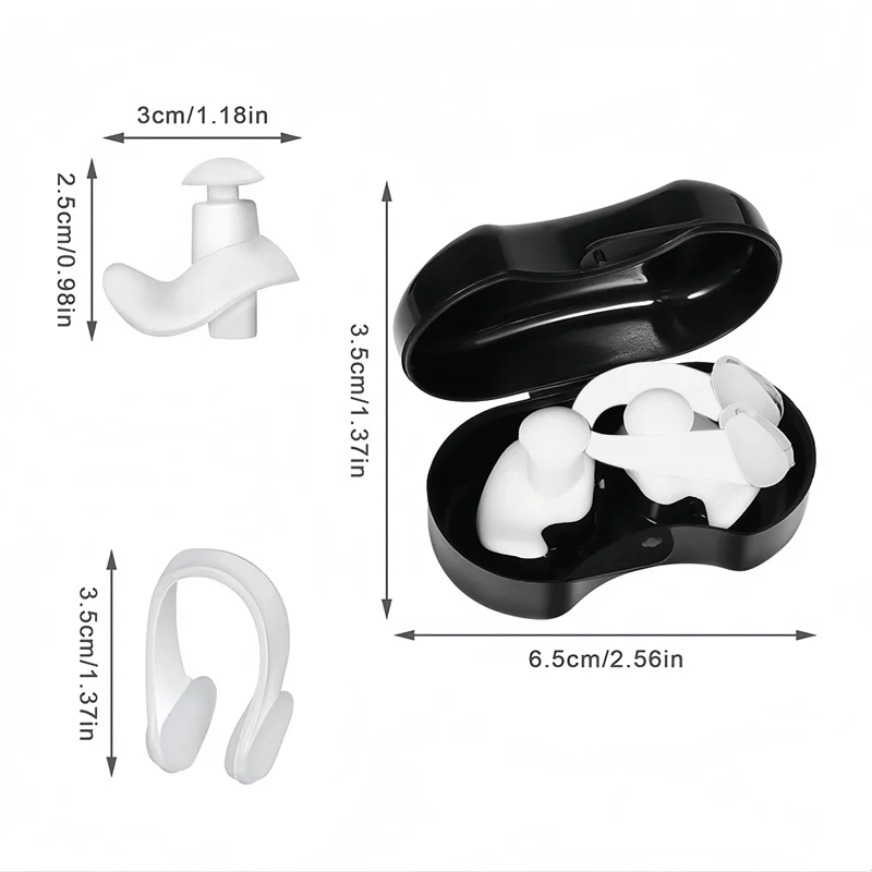 السباحة سيليكون سدادة الأذن مشبك الأنف مقاوم للماء دوامة سدادة الأذن للكبار الاطفال تصفح الاستحمام الاستحمام المبتدئين معدات السباحة #2