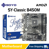 SOYO Motherboard Classic AMD B450M Dual-channel DDR4 Memory AM4 Mainboard M.2 NVME (Supports Ryzen 5500 5600 5600G CPU) Full New