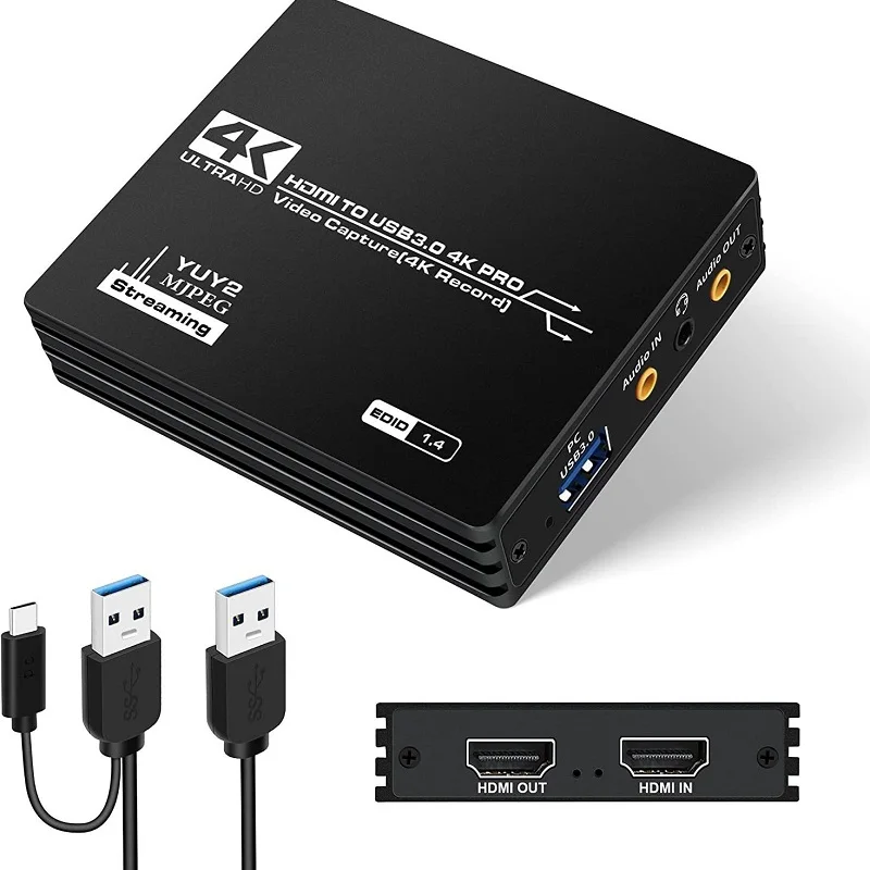 

4K HDMI к USB3.0 Карта видеозахвата HDMI Loopout Видеорегистратор Grabber для Xbox PS4 Wii Switch