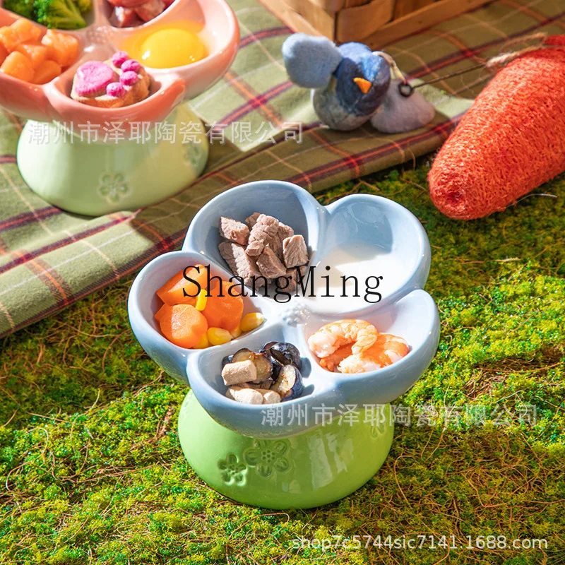 

PYH high-footed oblique meal distribution nutritional ceramic bowl gradual change color slow food bowl farewell