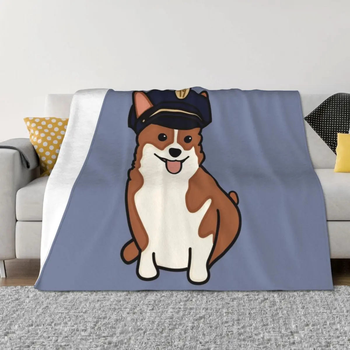 

Cheddar with Police Hat Throw Blanket Thins Camping for winter Blankets